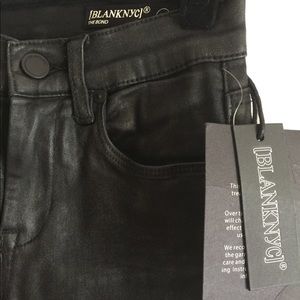 NWT Blank NY “The Bond” coated black jean size 24